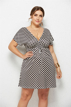Elegant V-Neck Printed Dress