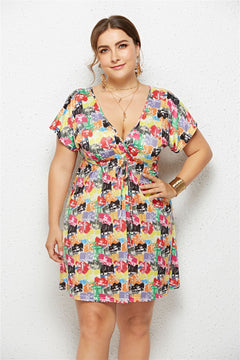Elegant V-Neck Printed Dress