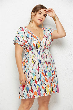 Elegant V-Neck Printed Dress